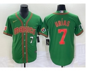 Men's Mexico Baseball #7 Julio Urias Number 2023 Green World Classic Stitched Jersey14