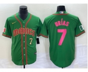 Men's Mexico Baseball #7 Julio Urias Number 2023 Green World Classic Stitched Jersey6