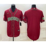 Men's Mexico Baseball Blank 2023 Red World Baseball With Patch Classic Stitched Jerseys