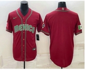 Men's Mexico Baseball Blank 2023 Red World Baseball With Patch Classic Stitched Jerseys