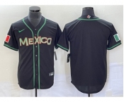 Men's Mexico Baseball Blank Black 2023 World Baseball Classic Stitched Jersey