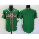 Men's Mexico Baseball Blank Green 2023 World Baseball Classic Stitched Jersey