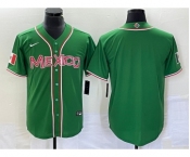 Men's Mexico Baseball Blank Green 2023 World Baseball Classic Stitched Jersey