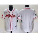 Men's Mexico Baseball Blank NEW 2023 White World Classic Stitched Jersey