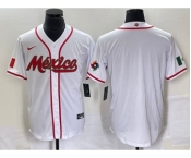 Men's Mexico Baseball Blank NEW 2023 White World Classic Stitched Jersey