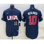 Men's USA Baseball #10 JT Realmuto Number 2023 Navy World Baseball Classic Stitched Jerseys