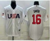 Men's USA Baseball #16 Will Smith 2023 White World Baseball Classic Stitched Jersey