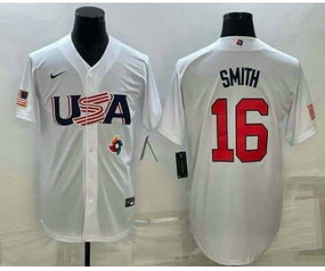 Men's USA Baseball #16 Will Smith 2023 White World Baseball Classic Stitched Jerseys