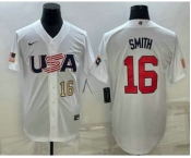 Men's USA Baseball #16 Will Smith Number 2023 White World Baseball Classic Stitched Jerseys