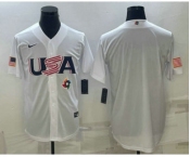 Men's USA Baseball 2023 White World Baseball Blank Classic Replica Stitched Jersey