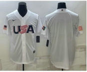 Men's USA Baseball 2023 White World Baseball Blank Classic Replica Stitched Jerseys