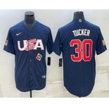 Men's USA Baseball #30 Kyle Tucker 2023 Navy World Baseball Classic Stitched Jersey