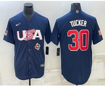 Men's USA Baseball #30 Kyle Tucker 2023 Navy World Baseball Classic Stitched Jersey