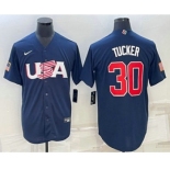 Men's USA Baseball #30 Kyle Tucker 2023 Navy World Baseball Classic Stitched Jerseys