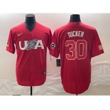 Men's USA Baseball #30 Kyle Tucker 2023 Red World Classic With Patch Stitched Jersey