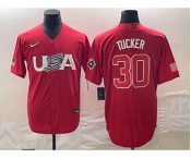 Men's USA Baseball #30 Kyle Tucker 2023 Red World Classic With Patch Stitched Jersey