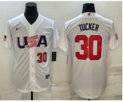 Men's USA Baseball #30 Kyle Tucker Number 2023 White World Baseball Classic Stitched Jerseys