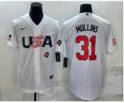 Men's USA Baseball #31 Cedric Mullins 2023 White World Classic Stitched Jerseys