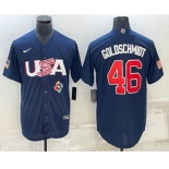 Men's USA Baseball #46 Paul Goldschmidt 2023 Navy World Baseball Classic Stitched Jerseys