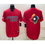 Men's Puerto Rico Baseball 2023 Red World Baseball Big Logo With Patch Classic Stitched Jerseys