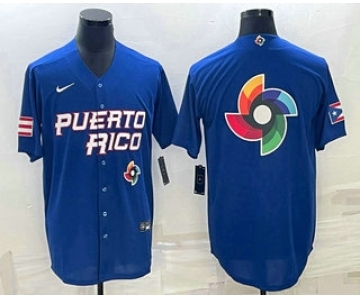 Men's Puerto Rico Baseball 2023 Royal World Big Logo With Patch Classic Stitched Jersey