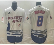 Men's Puerto Rico Baseball #8 Eddie Rosario 2023 White World Classic Stitched Jerseys