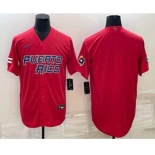 Men's Puerto Rico Baseball Blank 2023 Red World Baseball Classic Stitched Jerseys