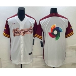 Men's Venezuela Baseball 2023 White World Big Logo With Patch Classic Stitched Jerseys