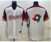 Men's Venezuela Baseball 2023 White World Big Logo With Patch Classic Stitched Jerseys