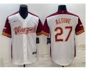 Men's Venezuela Baseball #27 José Altuve 2023 White World Baseball Classic Stitched Jersey