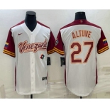 Men's Venezuela Baseball #27 Jose Altuve 2023 White World Baseball Classic Stitched Jersey