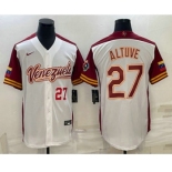 Men's Venezuela Baseball #27 Jose Altuve Number 2023 White World Baseball Classic Stitched Jersey1