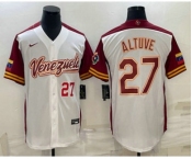 Men's Venezuela Baseball #27 Jose Altuve Number 2023 White World Baseball Classic Stitched Jersey1