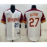 Mens Venezuela Baseball #27 Jose Altuve Number 2023 White World Baseball Classic Stitched Jersey