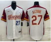 Men's Venezuela Baseball #27 Jose Altuve Number 2023 White World Baseball Classic Stitched Jersey