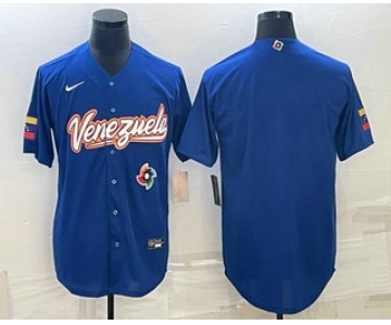 Men's Venezuela Baseball Blank 2023 Royal World Classic Stitched Jerseys