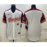 Men's Venezuela Baseball Blank 2023 White World Classic Stitched Jersey