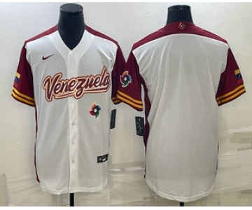 Men's Venezuela Baseball Blank 2023 White World Classic Stitched Jersey