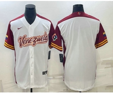 Men's Venezuela Baseball Blank 2023 White World Classic Stitched Jerseys