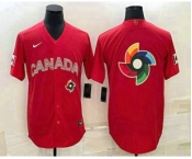 Men's Canada Baseball 2023 Red World Big Logo With Patch Classic Stitched Jersey