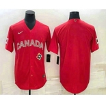 Men's Canada Baseball Blank 2023 Red World With Patch Classic Stitched Jersey