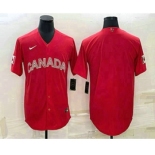 Men's Canada Baseball Blank 2023 Red World With Patch Classic Stitched Jerseys