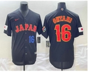 Men's Japan Baseball #16 Shohei Ohtani Number 2023 Black World Classic Stitched Jersey1