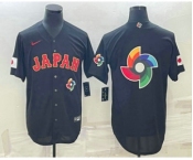 Men's Japan Baseball 2023 Black World Big Logo With Patch Classic Stitched Jerseys