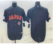 Men's Japan Baseball Blank 2023 Black World Classic Stitched Jersey