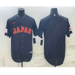 Men's Japan Baseball Blank 2023 Black World Classic Stitched Jerseys