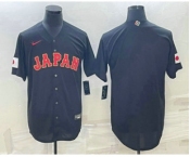 Men's Japan Baseball Blank 2023 Black World Classic Stitched Jerseys