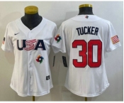 Women's USA Baseball #30 Kyle Tucker 2023 White World Classic Stitched Jerseys