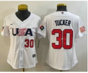 Women's USA Baseball #30 Kyle Tucker Number 2023 White World Classic Stitched Jerseys