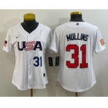 Women's USA Baseball #31 Cedric Mullins Number 2023 White World Classic Stitched Jerseys